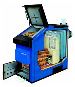 Монтаж твердотопливного котла отопления